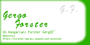 gergo forster business card